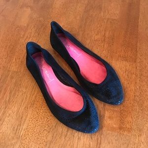 Jeffrey Campbell suede laser cut ballet flats sz10